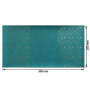 Piece of PU leather for bookbinding with gold pattern Golden Stars Turquoise, 50cm x 25cm - 0