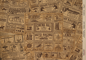 Kraft decoupage paper, 29,7x21cm, “Scienze antiche”, #0072