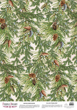 Deco vellum colored sheet Coniferous branches, A3 (11,7" х 16,5")