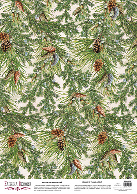 deco vellum colored sheet coniferous branches, a3 (11,7" х 16,5")