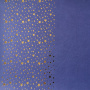 Piece of PU leather for bookbinding with gold pattern Golden Stars Lavender, 50cm x 25cm - 1