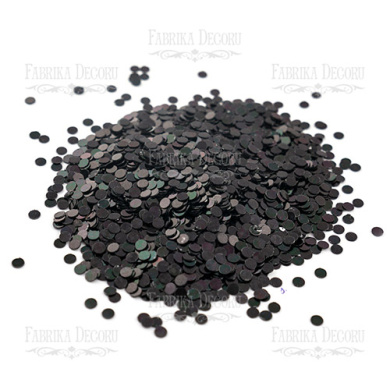 Sequins Round flat, black with iridescent nacre, #402 - 2 Sequins Round flat, black with iridescent nacre, #402 - 2