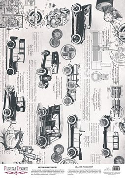 Arkusz kalki z nadrukiem, Deco Vellum, format A3 (11,7" х 16,5"), "Vintage Cars"