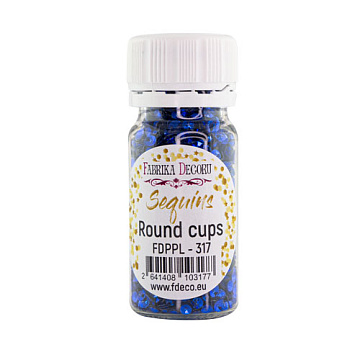 Sequins Round cups, indigo metallic, #317