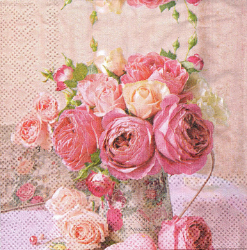 Decoupage napkin "Flowers in a vase"