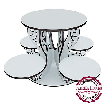 Openwork stand for sweets, cakes and bonbonnières "Swans", White