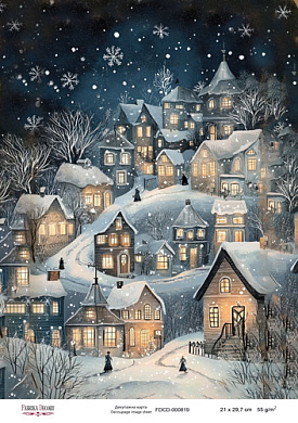декупажная карта «рождественская сказка» #000819, 21см x 29,7см фабрика декору