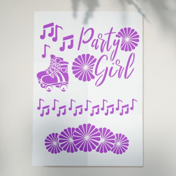 Stencil for crafts 15x20cm "Party" #307 - 2 Stencil for crafts 15x20cm "Party" #307 - 2