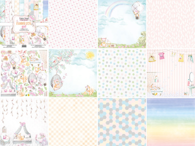 коллекция бумаги для скрапбукинга funny fox girl, 30,5 x 30,5 см, 10 листов - 2