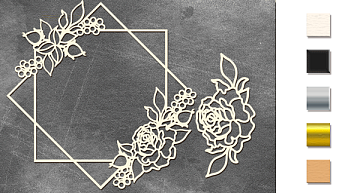 Chipboard embellishments set, "Roses in the square" #338