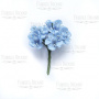 Set of small peach flowers blue, 6 pcs