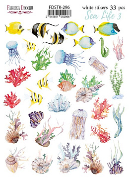 Set of stickers 32pcs Sea life #296