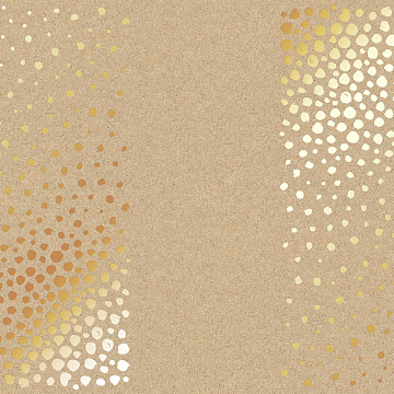 Arkusz papieru jednostronnego wytłaczanego złotą folią, wzór  Golden Maxi Drops, Kraft, 30,5x30,5cm 