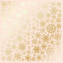 Blatt aus einseitigem Papier mit Goldfolienprägung, Muster Golden Snowflakes Beige, 12"x12"