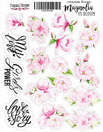 набор наклеек (стикеров) 16 шт magnolia in bloom #035