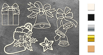 Chipboard embellishments set, Christmas set # 2  #643