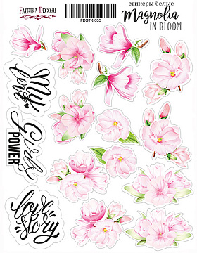 Aufkleberset #035, "Blühende Magnolie"