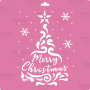 Stencil for decoration XL size (30*30cm), Merry Christmas, Holiday tree, #240