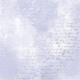 Einseitig bedrucktes Blatt Papier mit Silberfolie, Muster Silberner Text, Farbe Flieder, Wasserfarbe 12"x12"