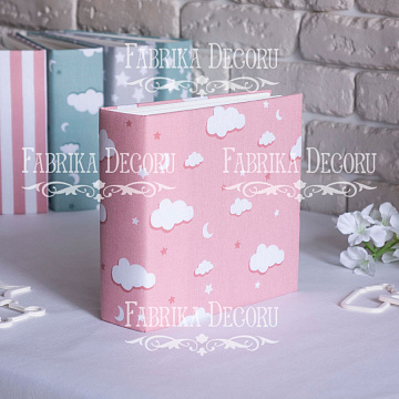 Blank album with a soft fabric cover Pink cloud 20сm х 20сm