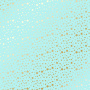 Лист односторонней бумаги с фольгированием, дизайн Golden stars Turquoise, 30,5см х 30,5см