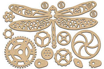 Set of MDF ornaments for decoration #186