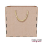Bag shaped gift box with rope handles for presents, flowers, sweets, 260х250х150 mm, DIY kit #295 - 3