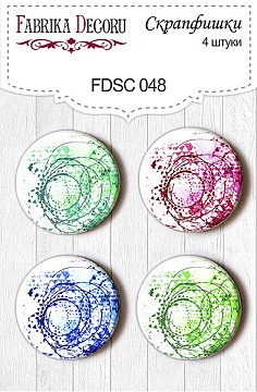 Set mit 4 Flair-Buttons für Scrapbooking #048