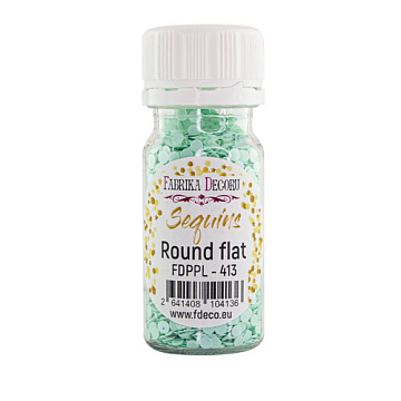 Sequins Round flat, mint, #413