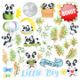 Double-sided scrapbooking paper set My little panda boy 8"x8" 10 sheets - 11