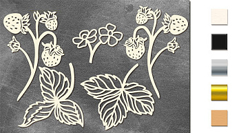 Chipboard embellishments set, Summer botanical diary #695