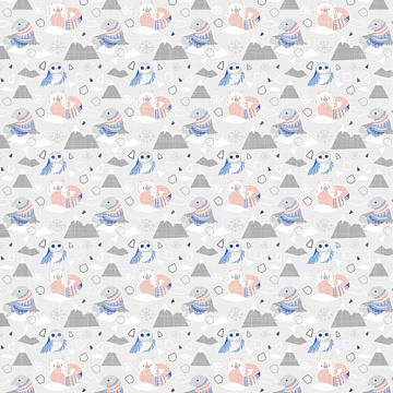 Sheet of double-sided paper for scrapbooking Huge Winter #19-01 12"x12"