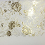 Stück PU-Leder zum Buchbinden mit Goldmuster Golden Peony Passion, Farbe Weiß, 50 cm x 25 cm