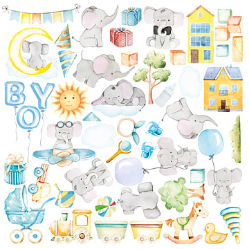 Arkusz z obrazkami do dekorowania "My cute Baby elephant boy"