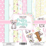 набор скрапбумаги puffy fluffy girl 20x20 см 10 листов