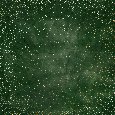 лист односторонней бумаги с фольгированием, дизайн golden mini drops, dark green aquarelle, 30,5см х 30,5см