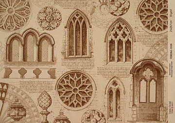 Kraft decoupage paper, 21x29,7cm, “Architecture”, #00109