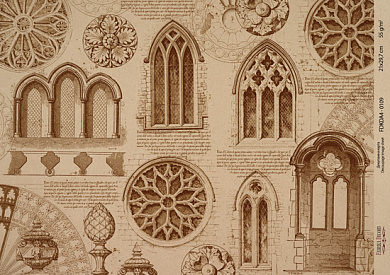 декупажная карта на крафт бумаге 21x29,7см, "architecture", #00109 фабрика декору