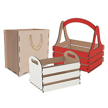 BASKETS, CRATES, CASES, JEWELRY BOXES