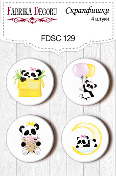 Set of 4pcs flair buttons for scrabooking "My little baby girl" #129