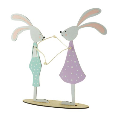 diy wooden coloring set, desk composition "bunnies in love", #005 - 2