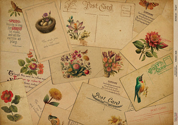 Kraftowy papier do decoupage, 42x29,7 cm, „Botanica Kraft”, #0028