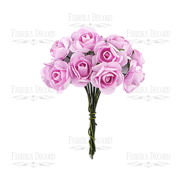 Zestaw małych kwiatów "Bukiet róż". Ciemno różowy. 12 sztuk 