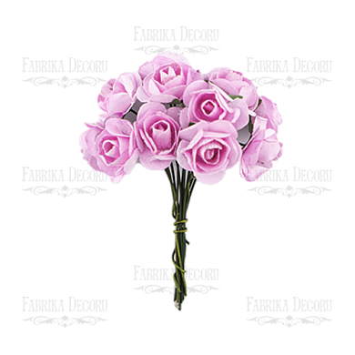 набор маленьких цветов, букетик роз, темно-розовые 12шт