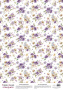 Деко веллум (лист кальки с рисунком) Floral Sentiments Пурпурная симфония, А3 (29,7см х 42см)