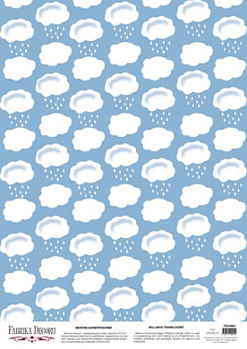 deco vellum colored sheet clouds, a3 (11,7" х 16,5")