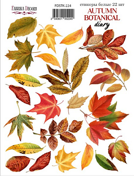 Set of stickers 22pcs Autumn botanical diary #224