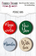 Set of 4pcs flair buttons for scrabooking Bright Christmas #585
