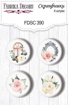 Set mit 4 Flair-Knöpfen zum Scrapbooking von Zärtlichkeit und Liebe #390