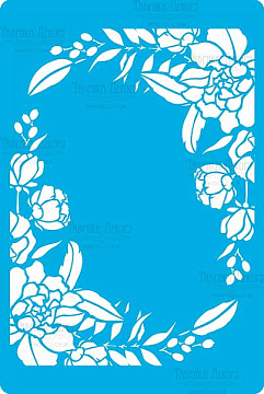 Stencil for crafts 15x20cm "Rectangular floral frame" #312